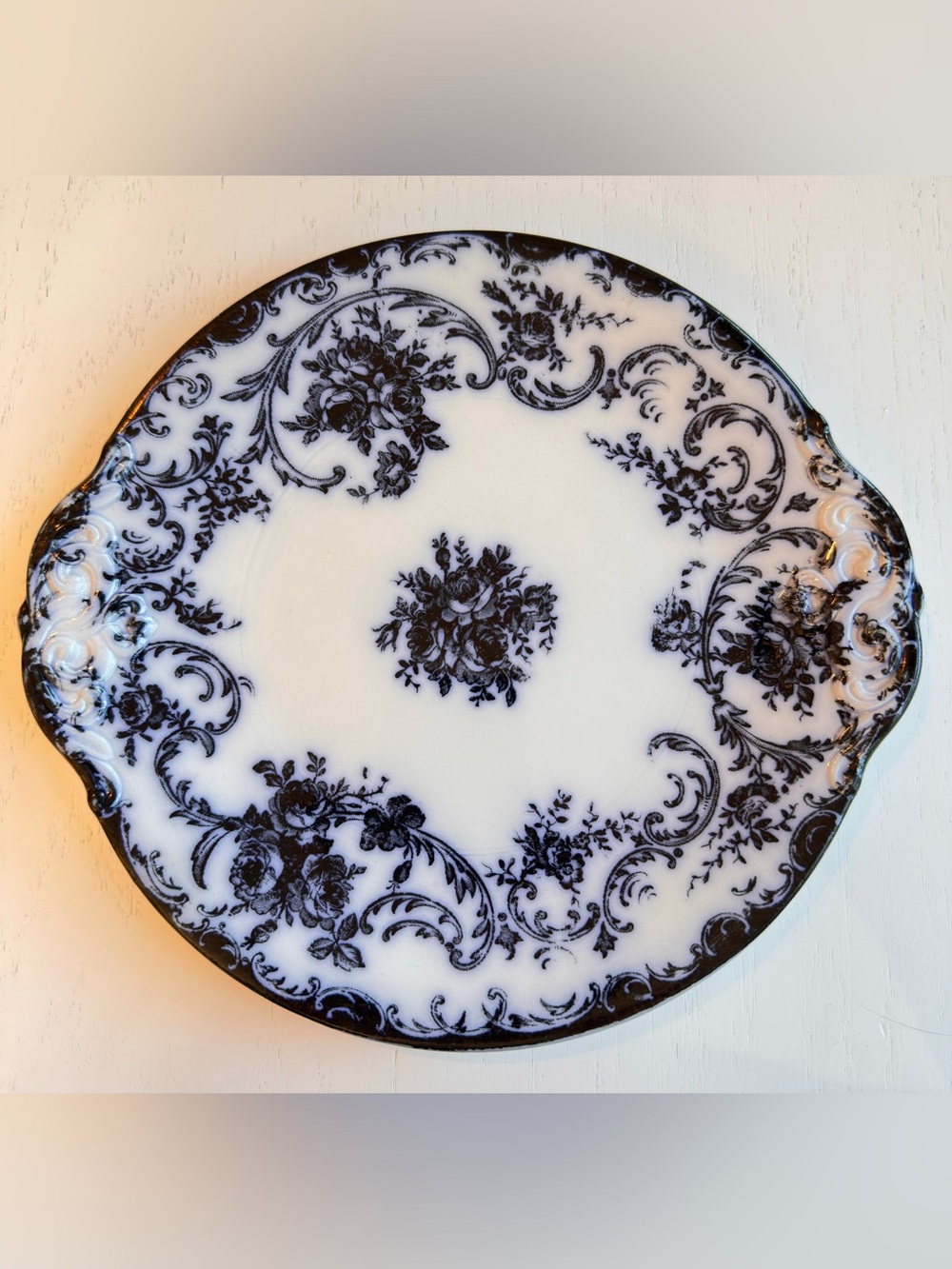 Royal Bonn Rosenguirlande Flow Blue Plate Franz Mehlem Germany 9.5”